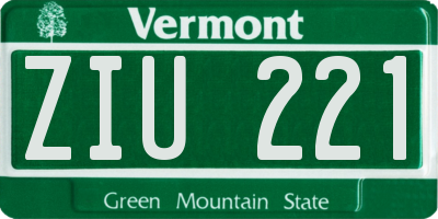 VT license plate ZIU221