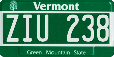 VT license plate ZIU238