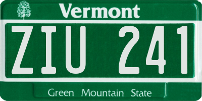 VT license plate ZIU241