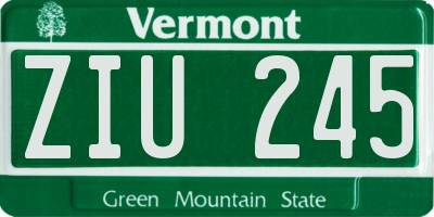 VT license plate ZIU245