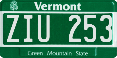 VT license plate ZIU253
