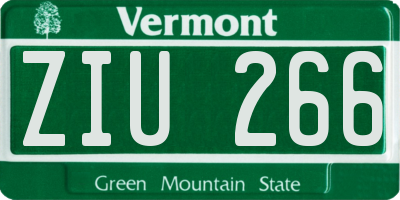 VT license plate ZIU266