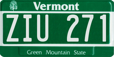 VT license plate ZIU271
