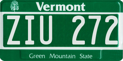 VT license plate ZIU272