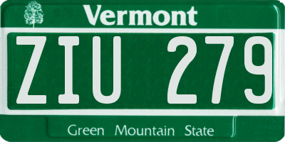 VT license plate ZIU279