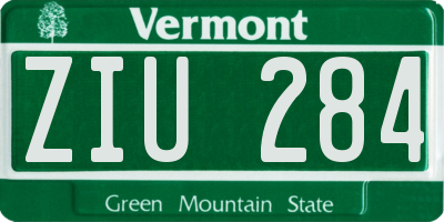 VT license plate ZIU284