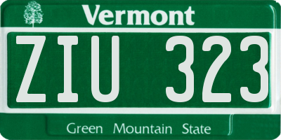 VT license plate ZIU323