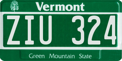 VT license plate ZIU324
