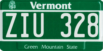 VT license plate ZIU328
