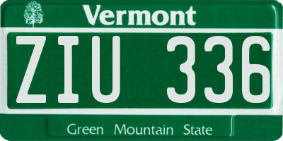 VT license plate ZIU336