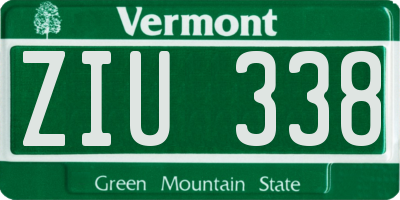 VT license plate ZIU338