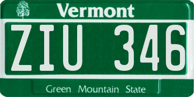 VT license plate ZIU346