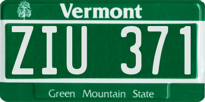 VT license plate ZIU371