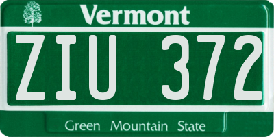 VT license plate ZIU372