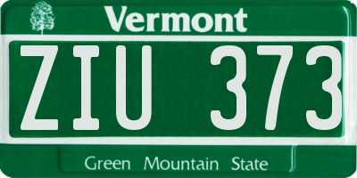VT license plate ZIU373