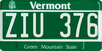 VT license plate ZIU376