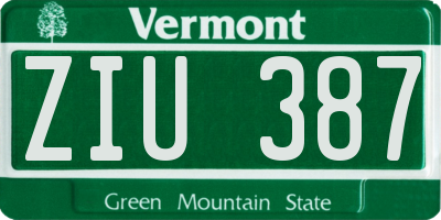 VT license plate ZIU387