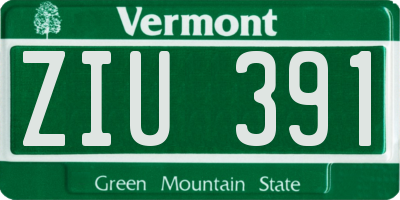 VT license plate ZIU391