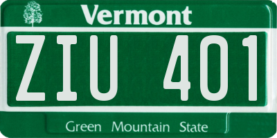 VT license plate ZIU401
