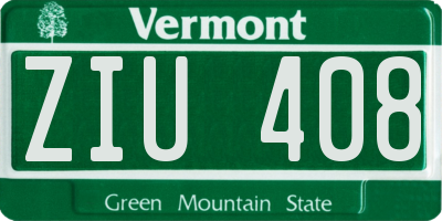 VT license plate ZIU408