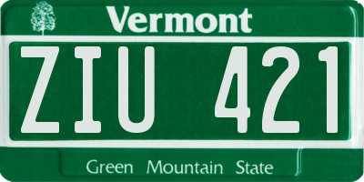VT license plate ZIU421