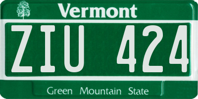 VT license plate ZIU424