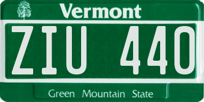 VT license plate ZIU440