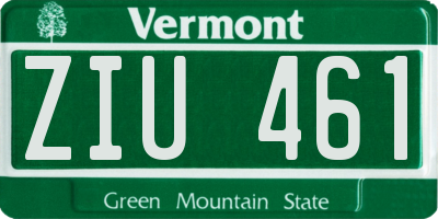 VT license plate ZIU461