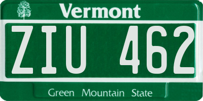 VT license plate ZIU462