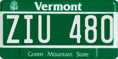 VT license plate ZIU480