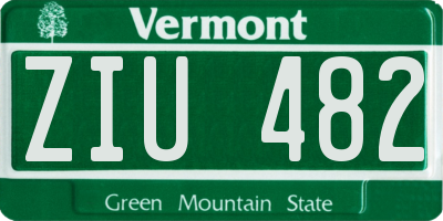 VT license plate ZIU482