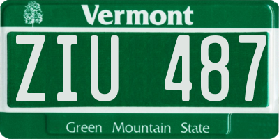 VT license plate ZIU487