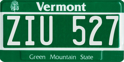 VT license plate ZIU527