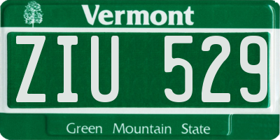 VT license plate ZIU529
