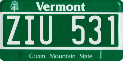 VT license plate ZIU531