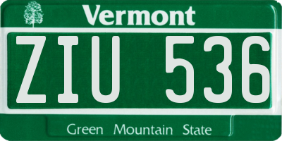 VT license plate ZIU536
