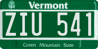 VT license plate ZIU541
