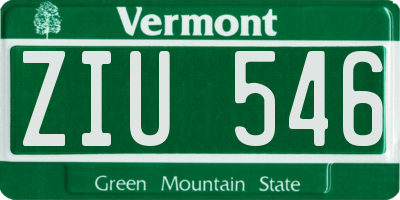 VT license plate ZIU546