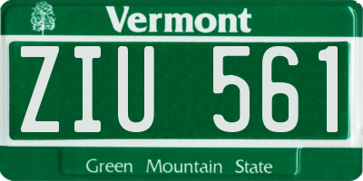 VT license plate ZIU561