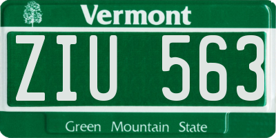 VT license plate ZIU563