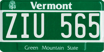 VT license plate ZIU565