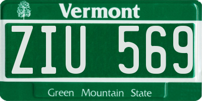 VT license plate ZIU569
