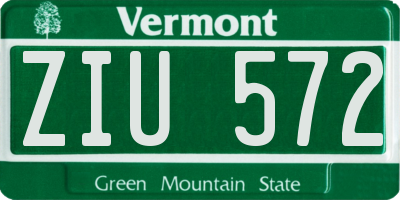 VT license plate ZIU572