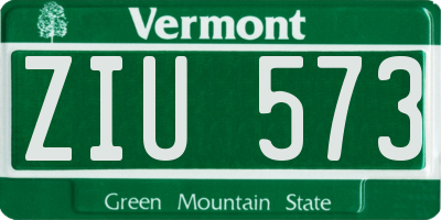 VT license plate ZIU573
