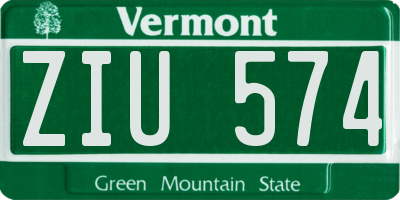 VT license plate ZIU574