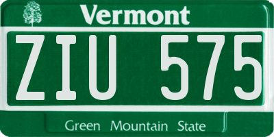 VT license plate ZIU575