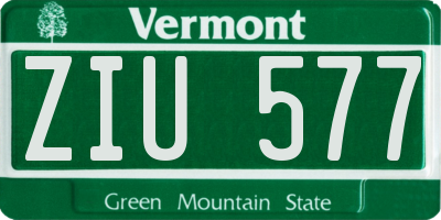 VT license plate ZIU577