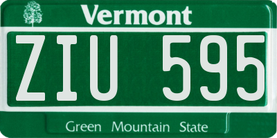 VT license plate ZIU595