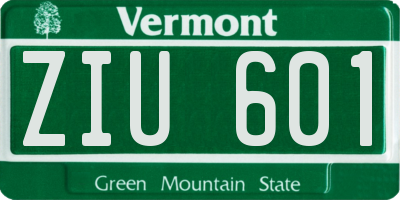 VT license plate ZIU601