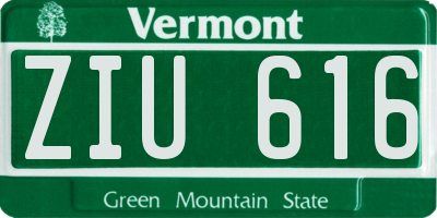 VT license plate ZIU616